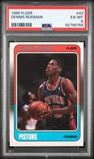 1988-89 FLEER - DENNIS RODMAN (RC) # 43 PSA 6