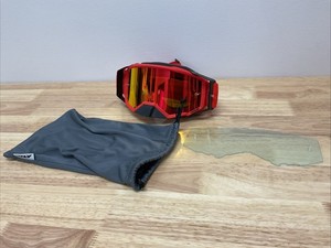 Fly Racing Zone Pro Goggles Red W/ Red Mirror/Amber Lens