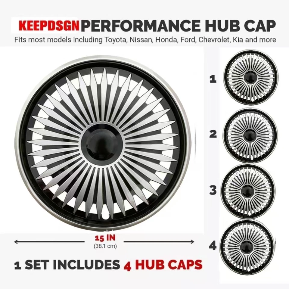 For Ford Transit Connect Van 4PCS Wheel Cover Hub Caps Fits 15" Tire Steel Rims Foto 2 de 4