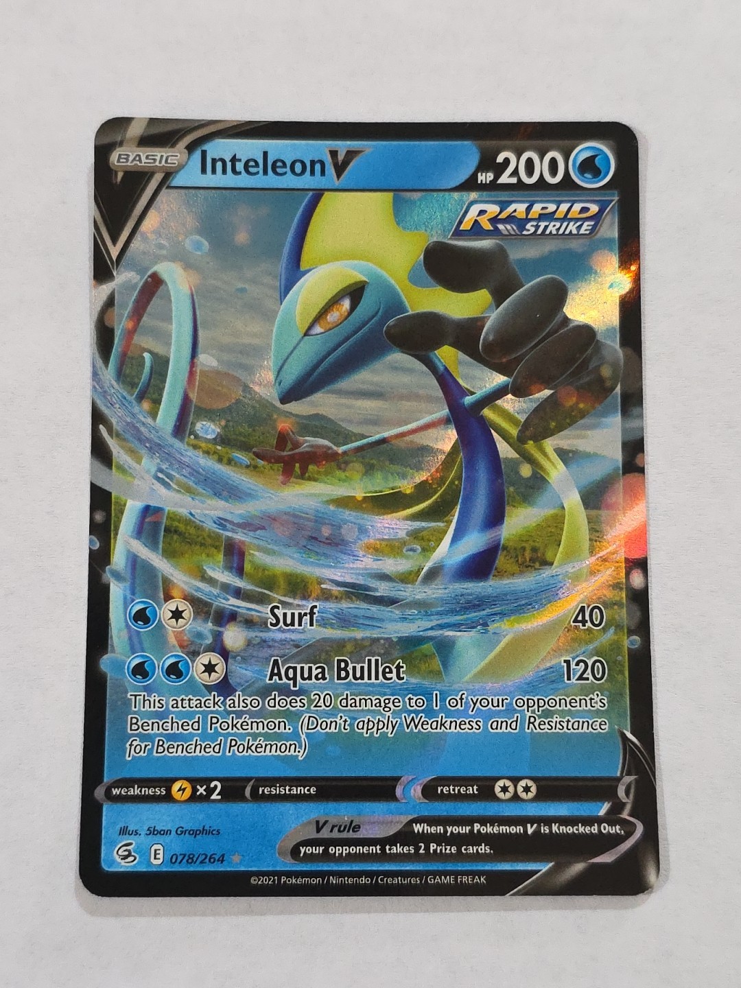 Inteleon V 078/264 Ultra Rare Pokemon Sword & Shield  Fusion Strike