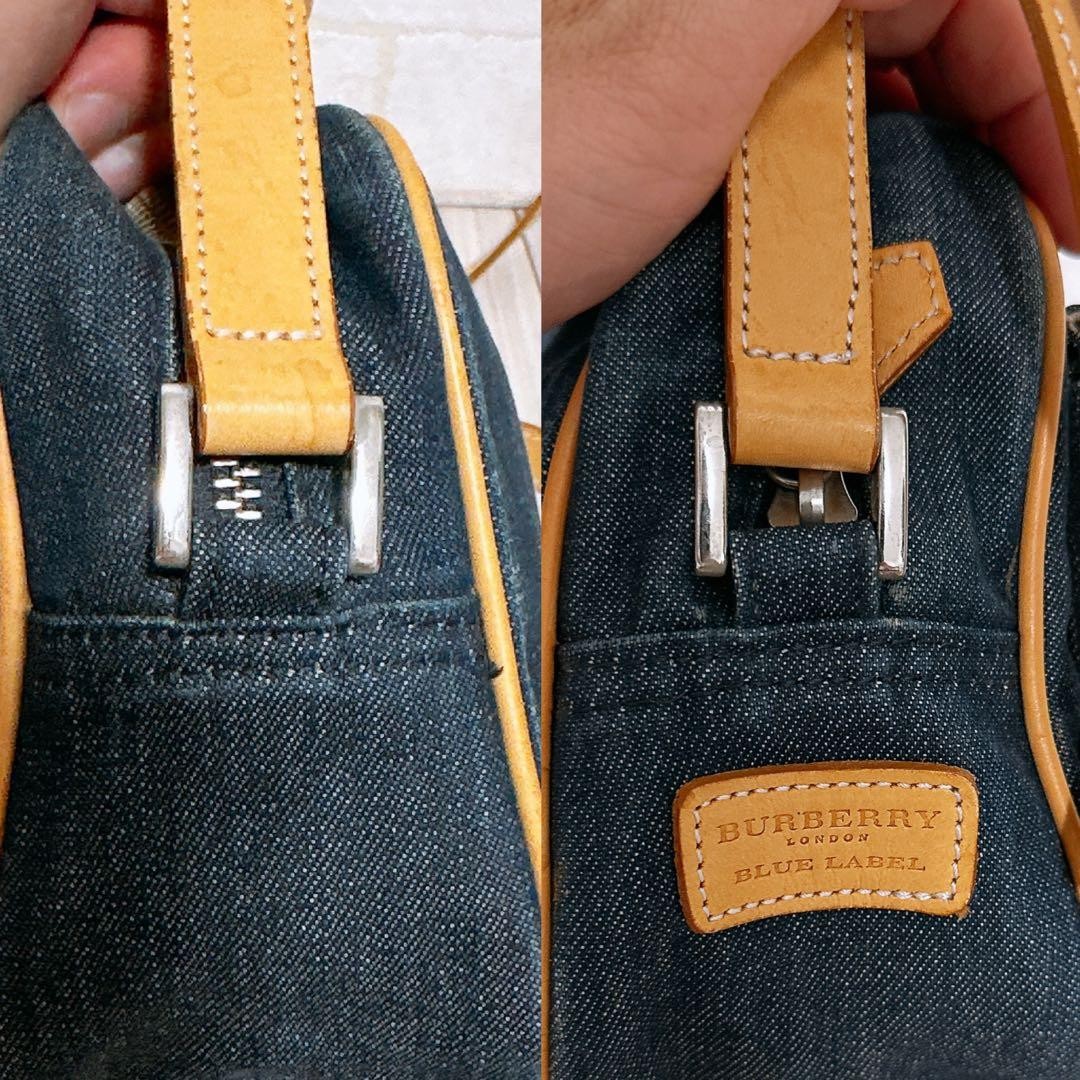 Burberry Blue Label Shoulder Bag Denim Blue Leather Crossbody Bag Compact New thumbnail 14
