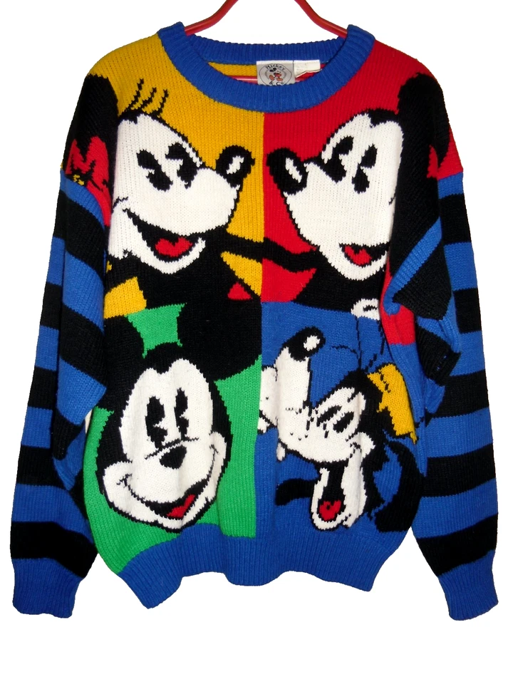 Vintage made in Hongkong 1990s Mickey & Co Walt Disney Strick Pullover Gr.L RAR - Bild 1 von 4