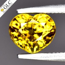 💎GLC CERTIFIÉ 1,02 ct VVS cœur jaune naturel grossulaire - gemme grenat andradite