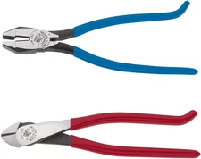 Klein Tools 94508 Pliers Set, Ironworker's Diagonal/Side Cutters, 2-Piece