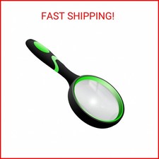 10x Shatterproof Handheld Magnifying Glass 75mm Lens Non Slip Handle