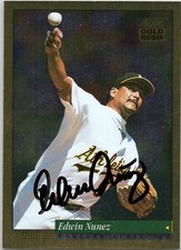 Edwin Nunez Signed 1994 Score Oakland Athletics #296 Autographed