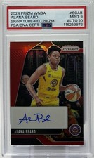 Alana Beard Auto PSA 9/10 -2024 Panini Prizm WNBA-Red /99 Sparks, Mystics, Duke