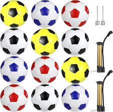12 Pack Soccer Balls Bulk Size 5 with 2 Air Pumps - Deflated Multicolor Training