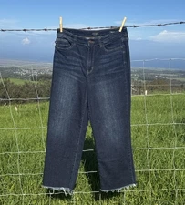 Judy Blue Dark Wash Mid Rise Wide Leg Crop Jeans  JB82517DK-CO  Size 30 / 11