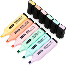 Highlighter, Pastel Colors Chisel Tip Marker Pen, AP Certified, Assorted Colors,