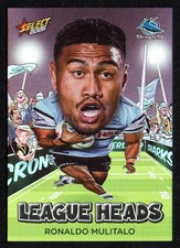 2026 NRL SELECT HEROES LEAGUE HEADS CARD LH30 Ronaldo MULITALO [CRONULLA SHARKS]