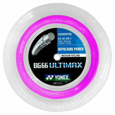 ガット YONEX BG66 ULTIMAX 200m Yonex BG 66 Ultimax 200m Badminton String (Blue) - JoyBadminton
