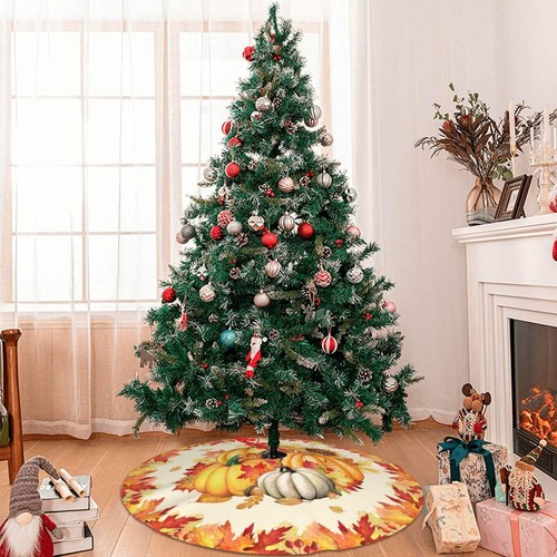 Fall Pumpkin Thanksgiving Christmas Tree Skirt Holiday Party Supplies Decorat... - Picture 2 of 8