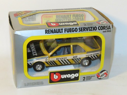 Original 1/24 Burago Renault Fuego Servizio Corsa - Cycles Gitane Made in Italy