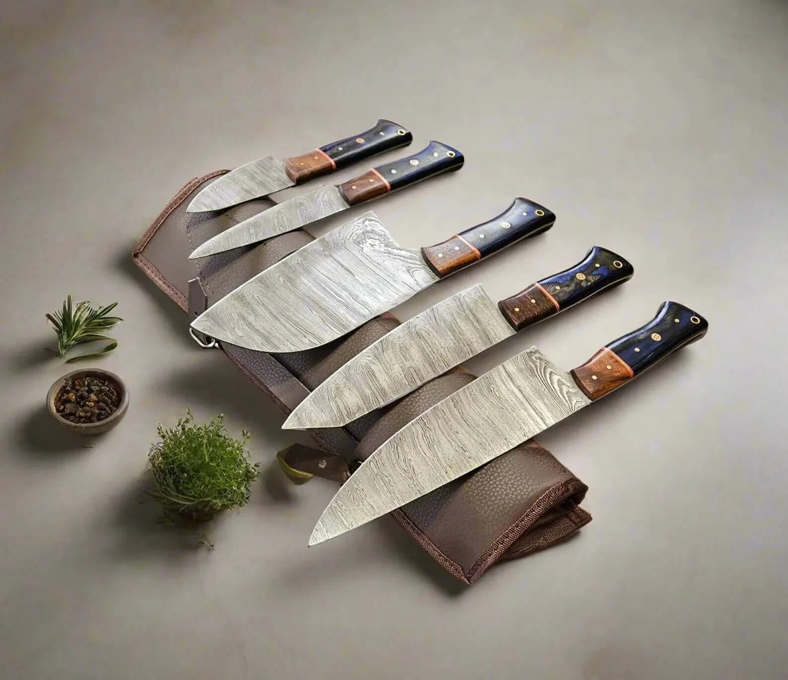 HAND FORGED DAMASCUS STEEL CHEF KNIFE Set Kitchen Knives Best USA gifts