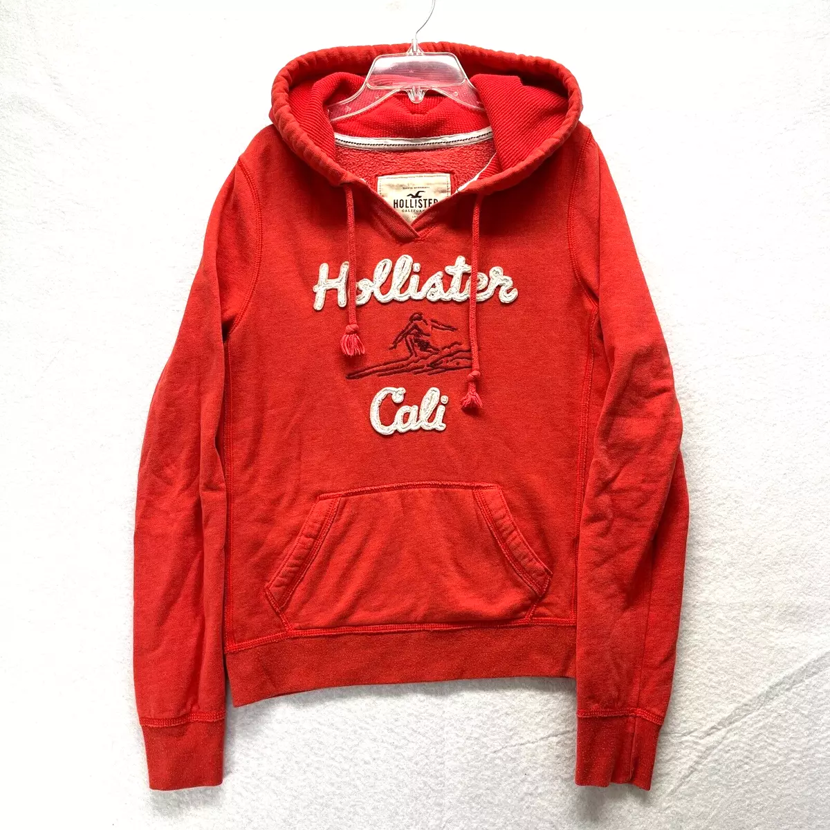 Hollister Pullover Hoodie Sweatshirt Women s Size L Preppy Coral