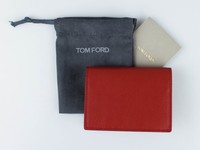 Tom Ford Red 100% Pebbled Leather Bi-fold Card Holder Wallet $345 on sale Tom Ford Red 100% Pebbled Leather Bi-fold Card Holder Wallet $345 on sale