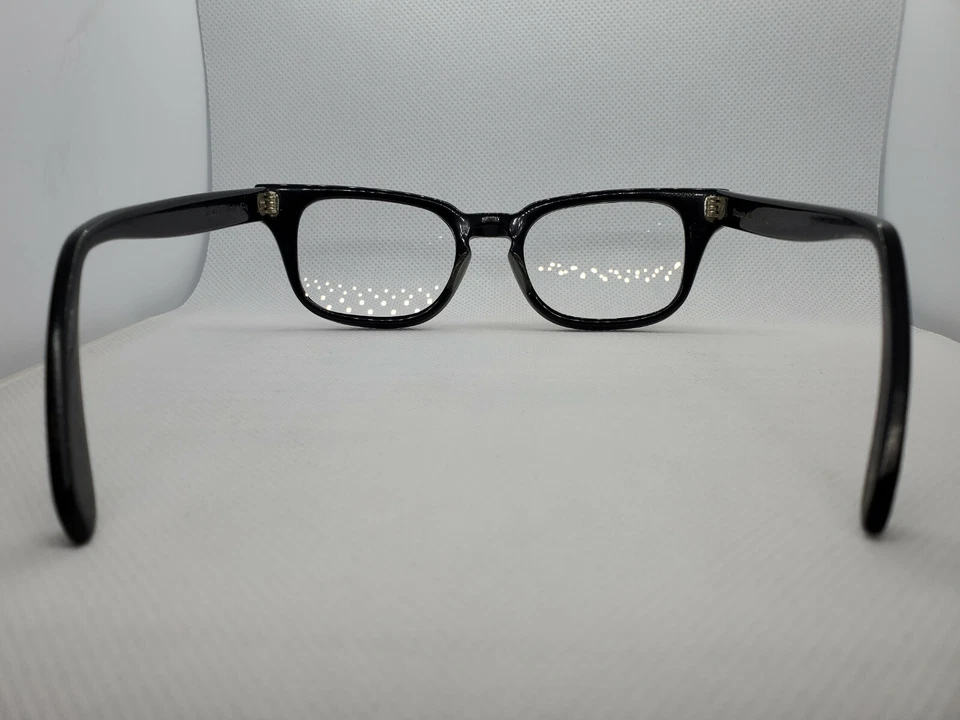 Marco de gafas BAUSH & LOMB vintage años 60 borde de cuerno grueso negro ébano B&L 48-20 Foto 4 de 4