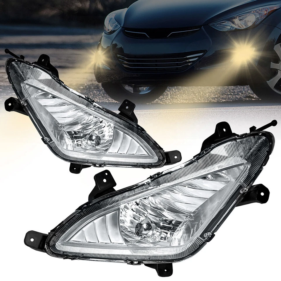 Luces antiniebla delanteras de lente transparente para Hyundai Elantra 2011 2012 2013 sedán lámpara de parachoques Foto 2 de 4