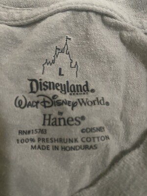 Walt Disney World Grey crew neck Tee Shirt by Hanes RN#15763 Size