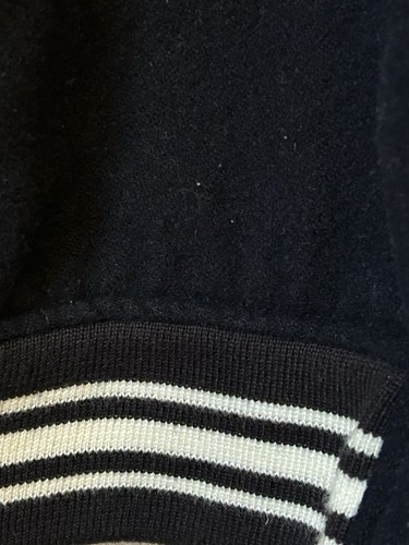 Chaps Ralph Lauren Navy Wool Letterman Varsity Jacket Red Boucle CRL Med Preppy - Picture 4 of 7