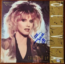 Olivia Newton John PSA DNA Coa Signed Toughen Up Record Album Cover Autograph
