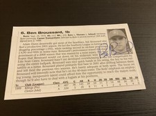 SIGNED Cut Mounted On A  3x5 Card 2002  Cleveland Ben Broussard