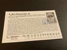 SIGNED Cut Mounted On A  3x5 Card 2002  Cleveland Ben Broussard