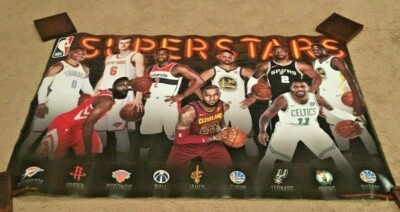 NBA SUPERSTARS POSTER LEBRON JAMES KEVIN DURANT JAMES HARDEN STEPH