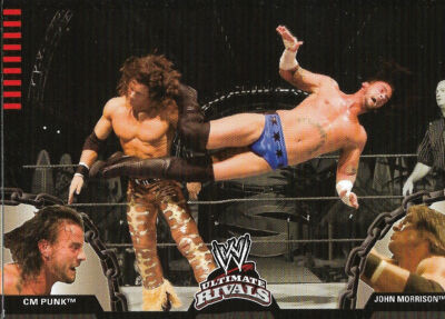 CM Punk John Morrison 2008 WWE Ultimate Rivals Topps Trading Card #8