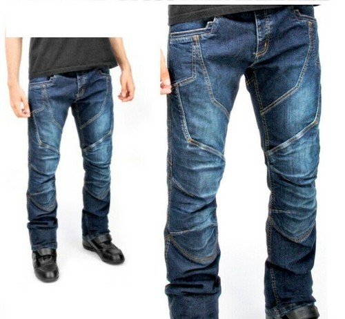 Pantaloni Jeans uomo tecnici moto OJ Muscle man blu rinforzati con  protezioni | eBay