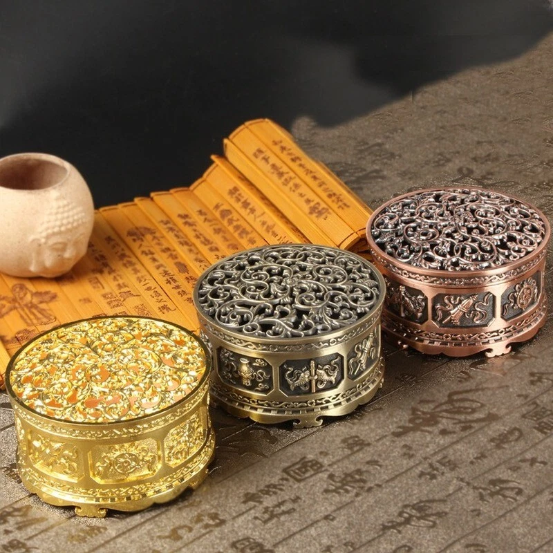 Queimador de incenso Buda liga de zinco templo bobina de sândalo suporte de incenso - Imagem 3 de 4