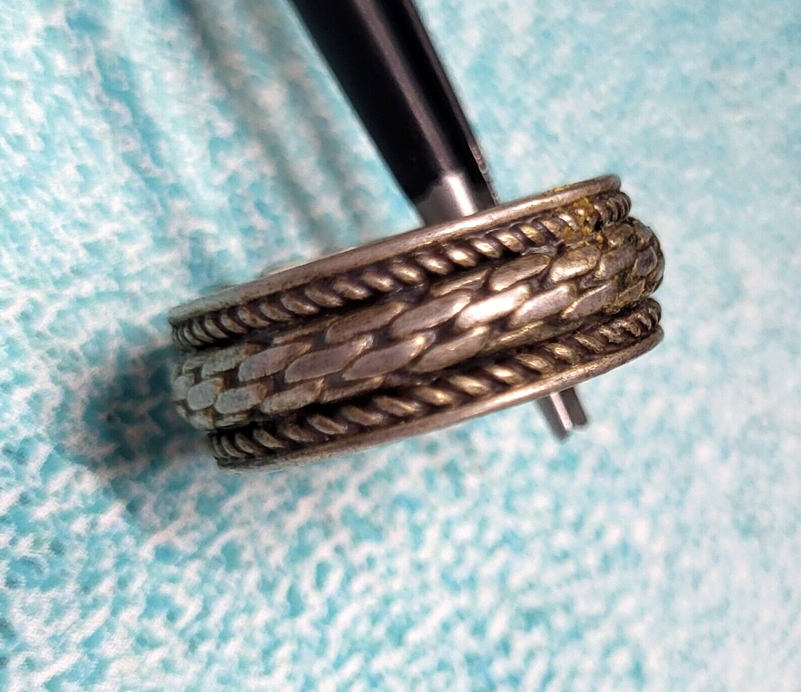 Adjustable Oxidized Round Band Ring Solid 925 Ste… - image 3