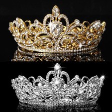 Crystal Rhinestone Queen Crown Tiara Wedding Diamante Headpiece For Women