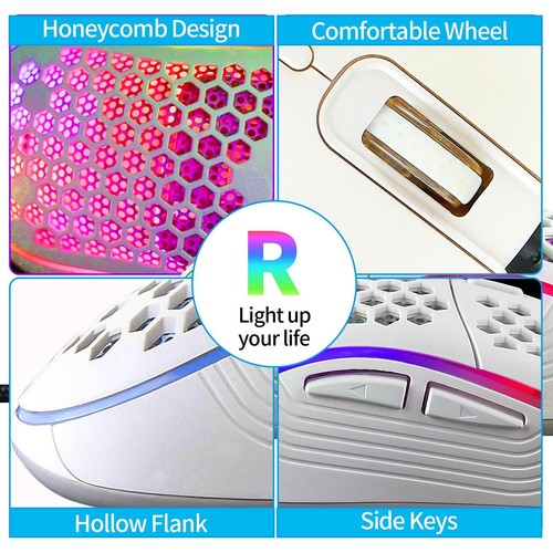Honeycomb Wired Gaming Mouse RGB Backlight and 7200 Adjustable DPI Ergonomic ... - Picture 5 of 6