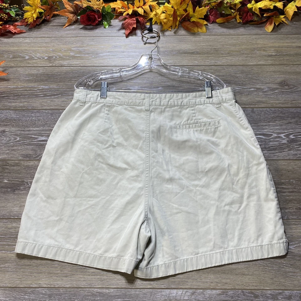 Pantalones Cortos Cherokee Talla 18 Marfil Caqui Chino 4.5” Bolsillos Entrepierna Para Mujer Foto 2 de 4