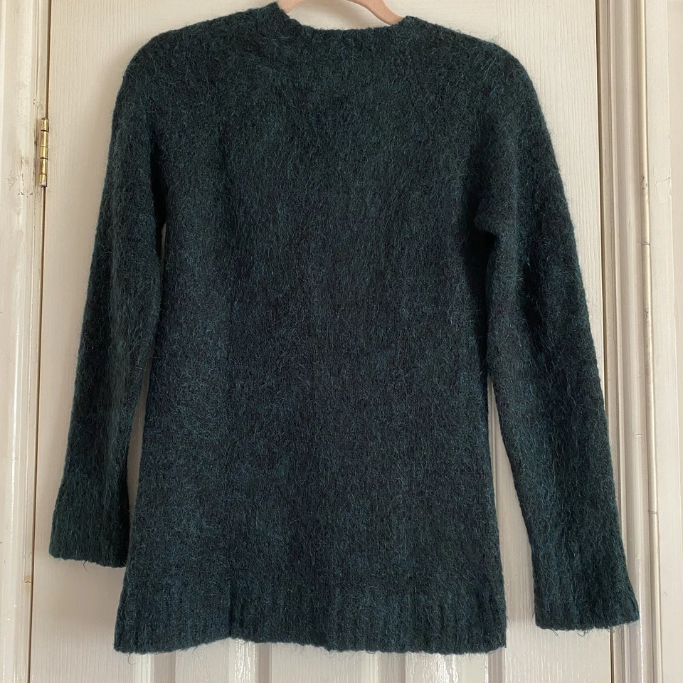 See By Chloe Green Mohair Wool V-neck Boyfriend Cardigan Size UK 6 Pockets - Image 4 of 4