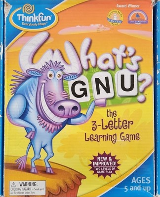 What's GNU The 3 Letter Learning ''zingo'' Game Spelling Educational Kids Game 