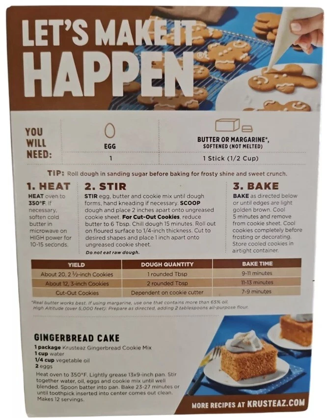 Lote de 2 - Mezcla de galletas/pasteles de pan de jengibre Krusteaz 17,5 oz - BB 01/26 Foto 2 de 3