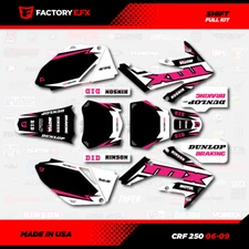 Black & Pink Shift Racing Graphics kit fits Honda Crf250 06-09 Crf 250 Decals
