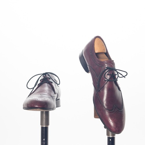 CORNELIANI Brown Brogue Leather Dress Shoes Italy Made Size 8