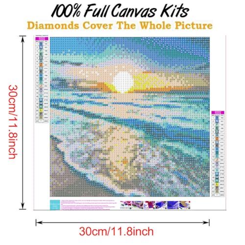 EXPGDC Sea Beach Diamond Painting Kits For Adults,Diamond Painting Ocean