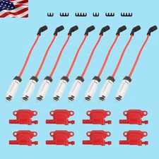 8x Square Ignition Coil & Spark Plug Wire For Chevy Suburban Trailblazer Impala