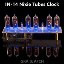 IN-14 Nixie Clock Tubes USB RGB Musical Arduino comp. Form 12/24H - WITH TUBES