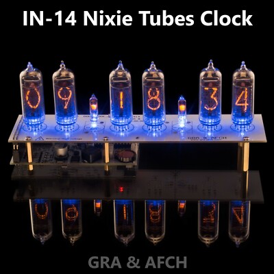 IN-14 Nixie Clock Tubes USB RGB Musical Arduino comp. Form 12/24H - WITH TUBES