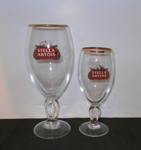 Set Of 2 Stella Artois Chalice Pint Half Pint Glasses Brand New His Hers Ebay