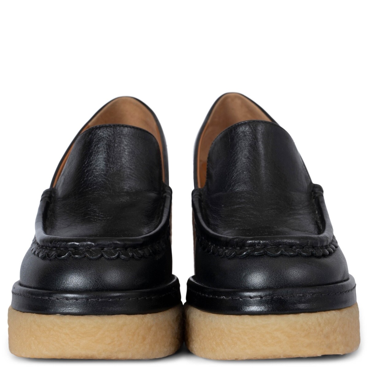 70819 auth CHLOE black leather 2021 JAMIE PLATFORM Loafer