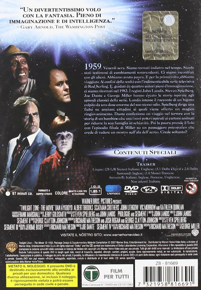 TWILIGHT ZONE: THE MOVIE *1983 / Dan Aykroyd / Vic Morrow* NEW Region 2 DVD - Image 2 of 2