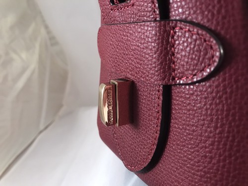 Henri Bendel Top Handle Handbag Satchel Very Rare, Color Wine Red - Picture 6 of 7