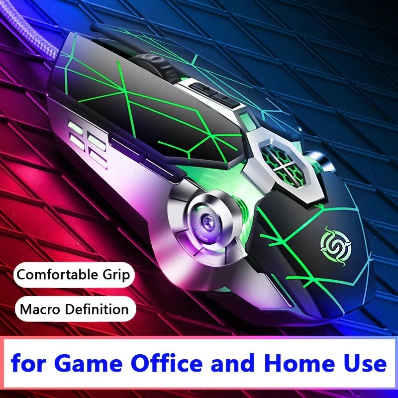 Pro Gamer Gaming Mouse 8D 3200DPI Adjustable Wired Optical LED Computer Mice USB - Image 4 of 4